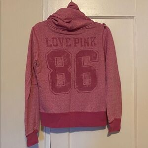 PINK Victoria’s Secret Full Zip Logo Hoodie Size medium vintage Y2K